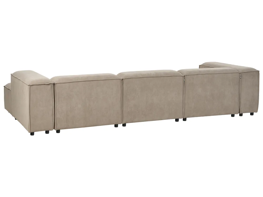 Modular Corner Sofa 4 Seater ARDAL Corduroy Light Brown Left Hand_940681