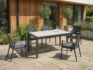 Extending Garden Dining Table BINASCO 160/220 cm 90 cm Beige_1044750