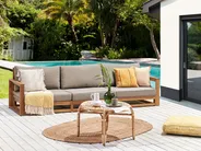 Garden Sofa 3 Seater TIMOR Modular Certified Acacia Wood Light Brown_906343