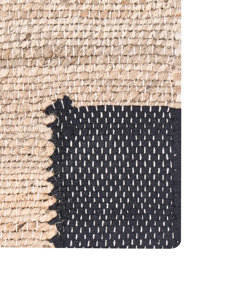 Rug AMRAVATI Black/ Beige 80 x 300 cm Jute_1040141