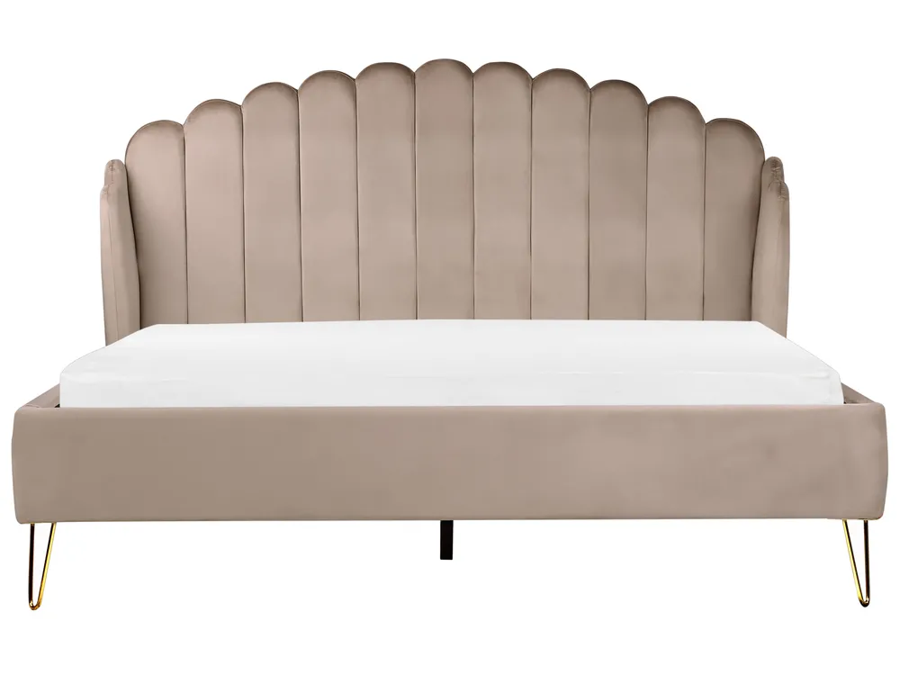 Bed Velvet AMBILLOU 180 x 200 cm (EU Super King) Taupe_902493
