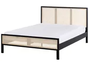 Bed Pine Wood SALERNAS 140 x 200 cm (EU Double) Black_976963