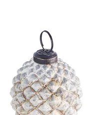 Set med 6 julgranskulor LAITON Glas Off-White_899337