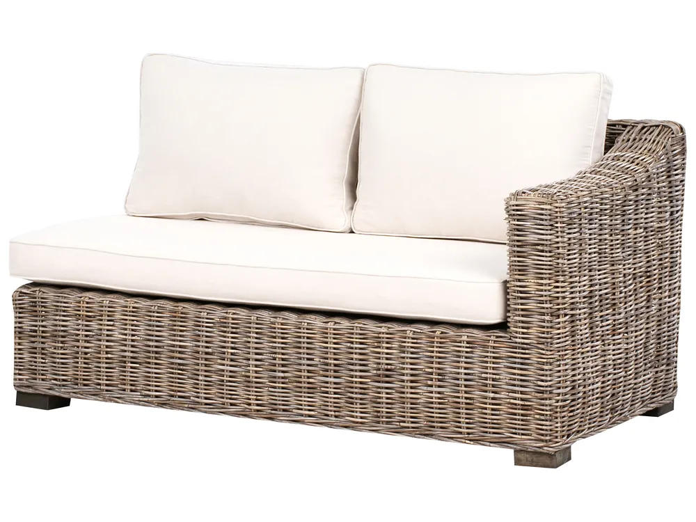 Garden Corner Sofa 3 Seater VALLETRI Rattan Grey Right Hand_967857