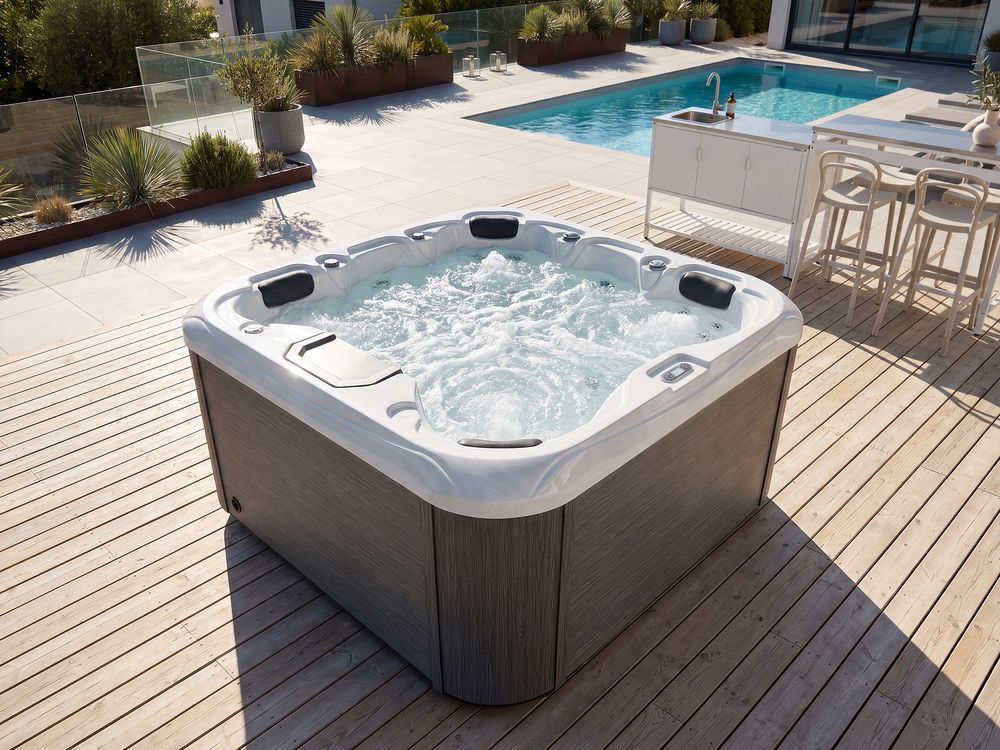 Outdoor Hot Tub with LED AMARILLA Grey