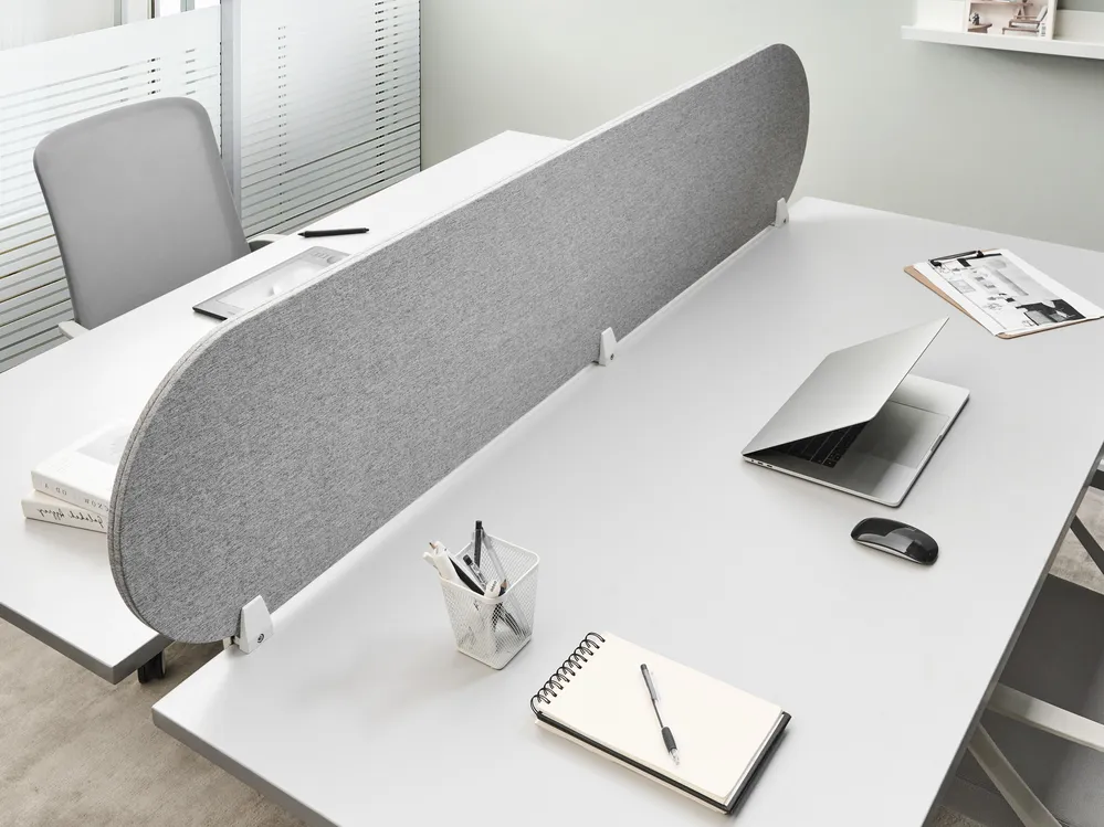 Desk Screen SPARKY 180 x 40 cm Light Grey_1080566