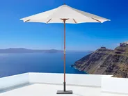 Garden Dining Set 6 Seater TOLVE with Parasol (12 Options) Acacia Wood Brown_863808