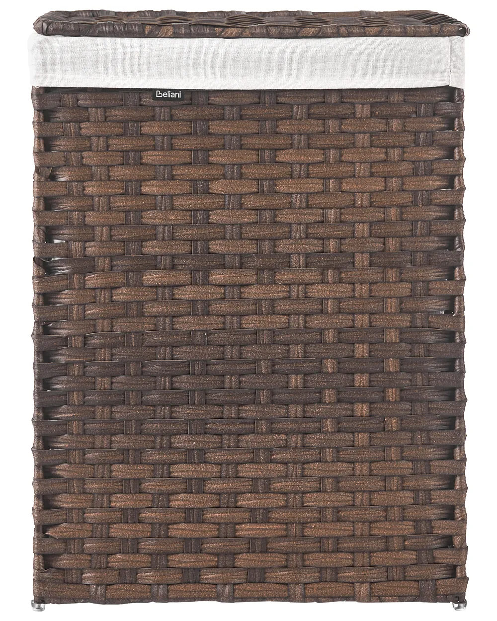 Laundry Basket with Lid MUCUBAJI Fabric Dark Brown 83 L_1063823