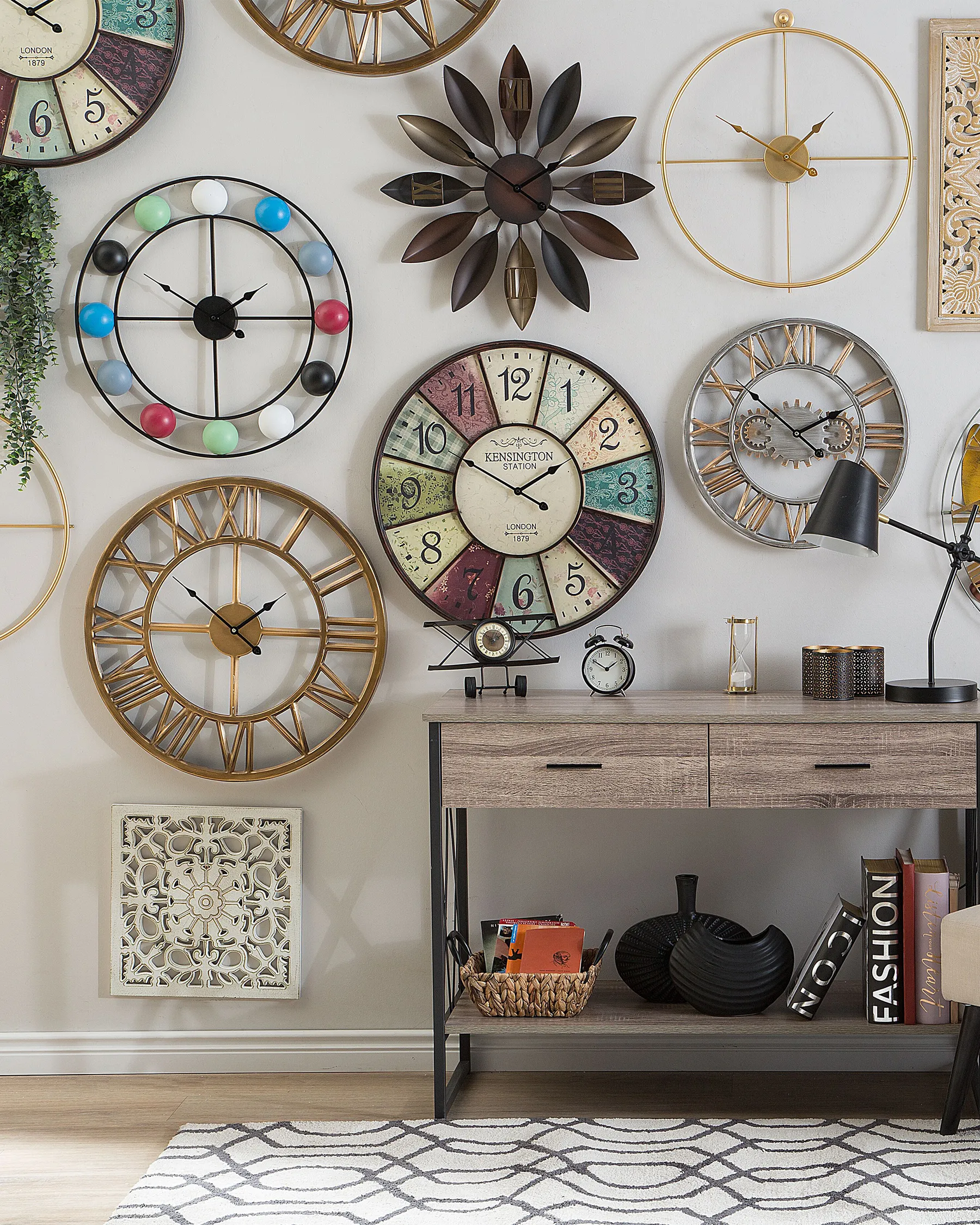 Wall Clock SEON 46 cm Metal Silver_731873