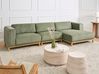 Corner Sofa 5 Seater VENG Corduroy Green Left Hand