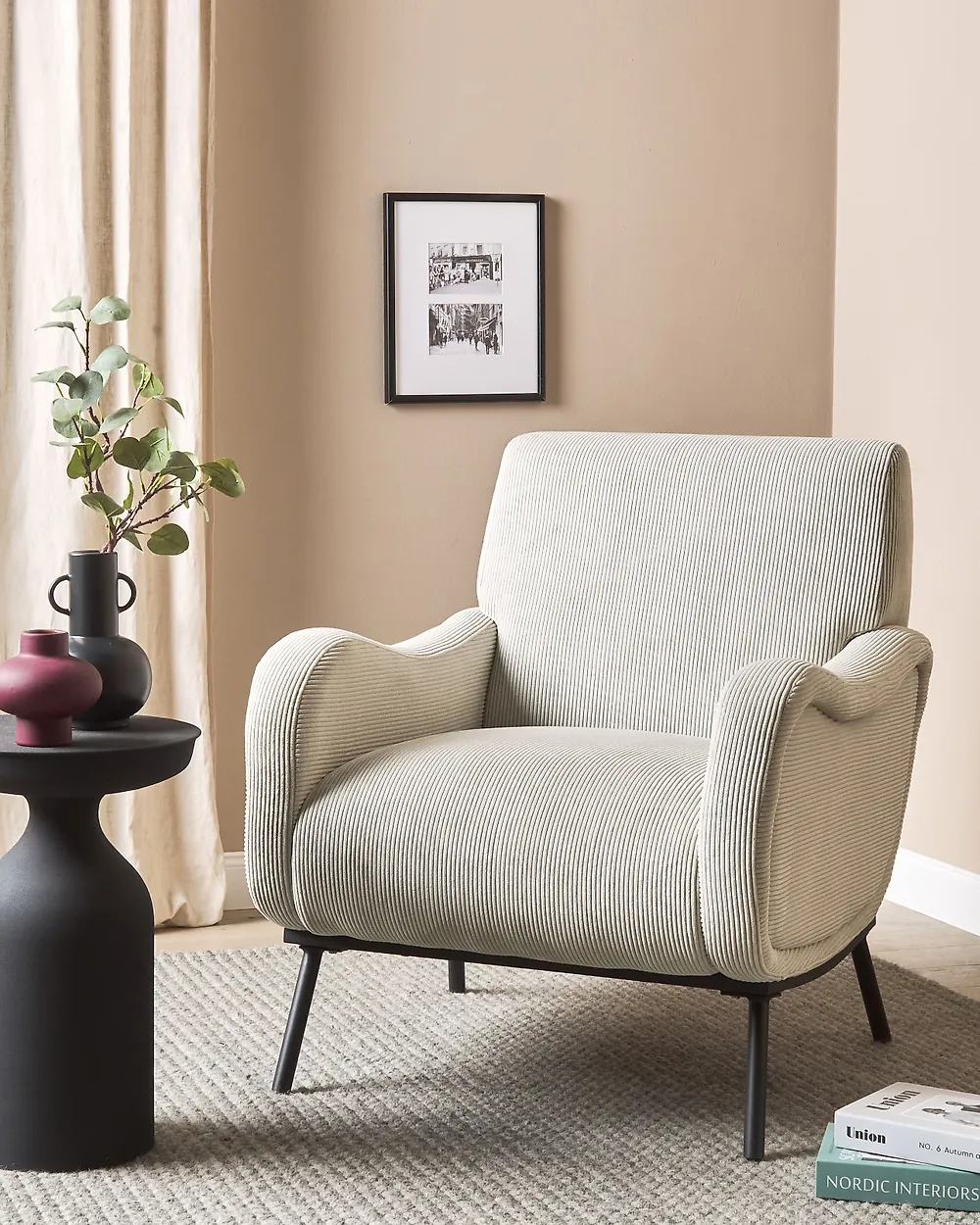 Armchair ALMIND Corduroy Light Grey_1183573