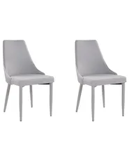 Set of 2 Dining Chairs CAMINO Fabric Light Grey_812618