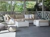Garden Corner Sofa with Table 4 Seater SANO Modular PE Rattan White Left Hand