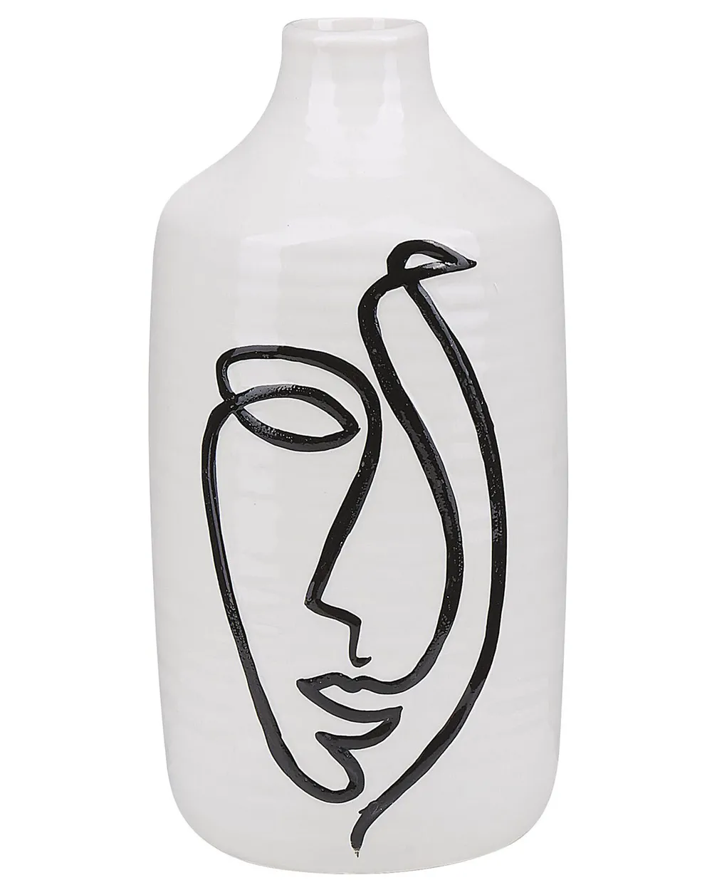 Flower Vase AENUS 22 cm Stoneware White