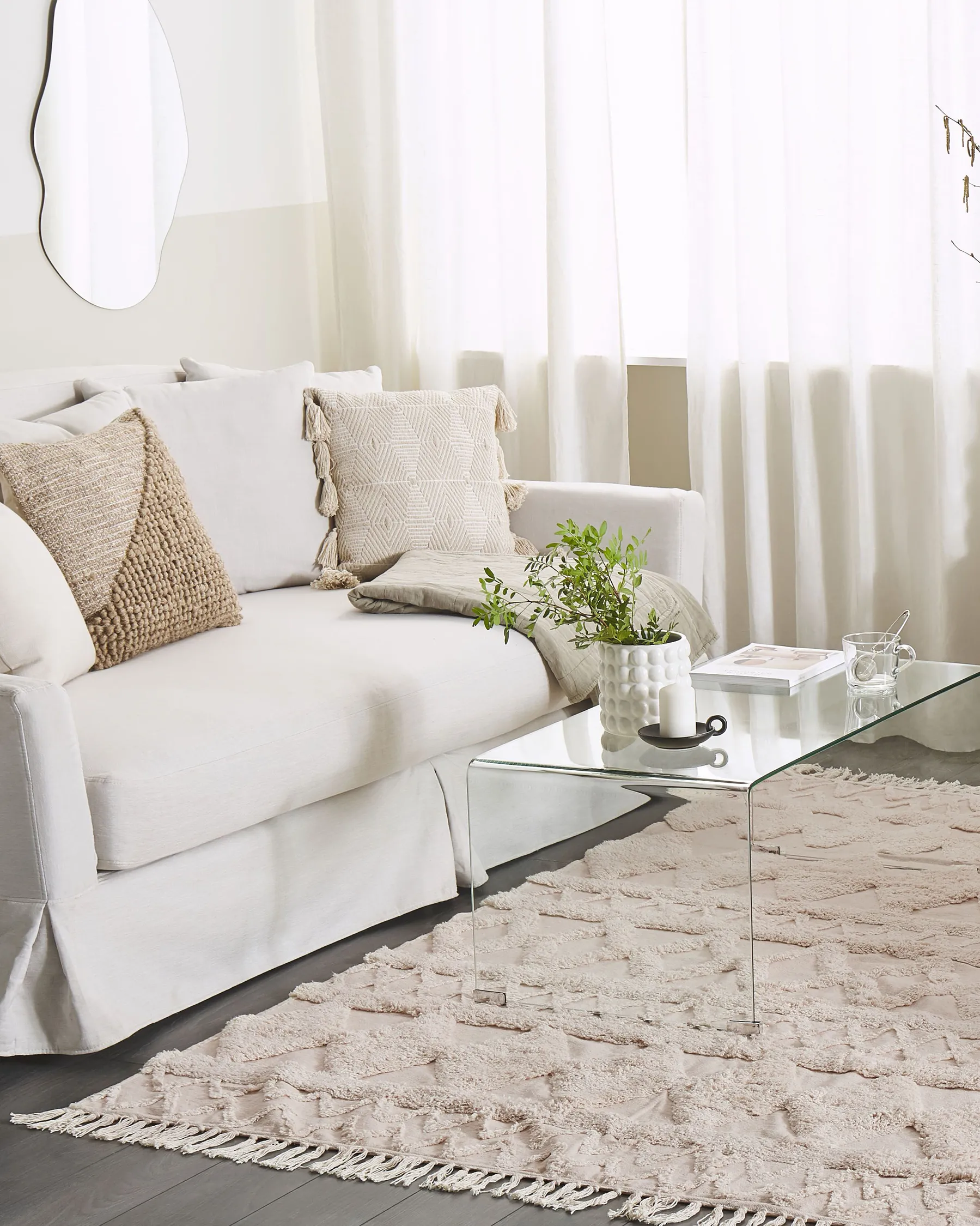 Rug DIDIM Beige 160 x 230 cm Cotton_817670