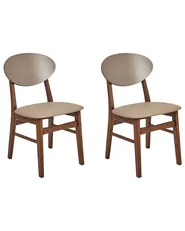 Set of 2 Dining Chairs AMERY Wood Light Brown/ Brown_945335