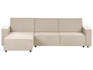 Corner Sofa Bed 3 Seater ROMEDAL II Fabric Beige Right Hand_971608