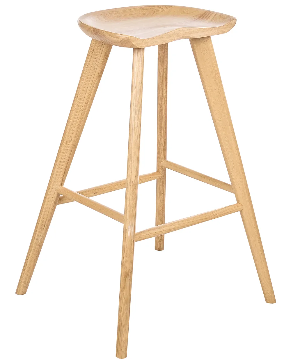 Set of 2 Bar Stools CANDO Light Brown_985947