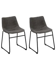 Set med 2 matstolar BATAVIA Mörkgrå_725083