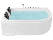 Hörnbubbelbadkar med LED CALAMA 1800 x 1200 mm Vit Högervänd_780952