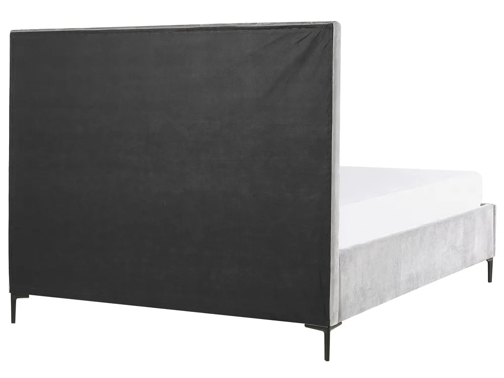 Säng med förvaring SEZANNE Sammet Ljusgrå 180 x 200 cm_799876