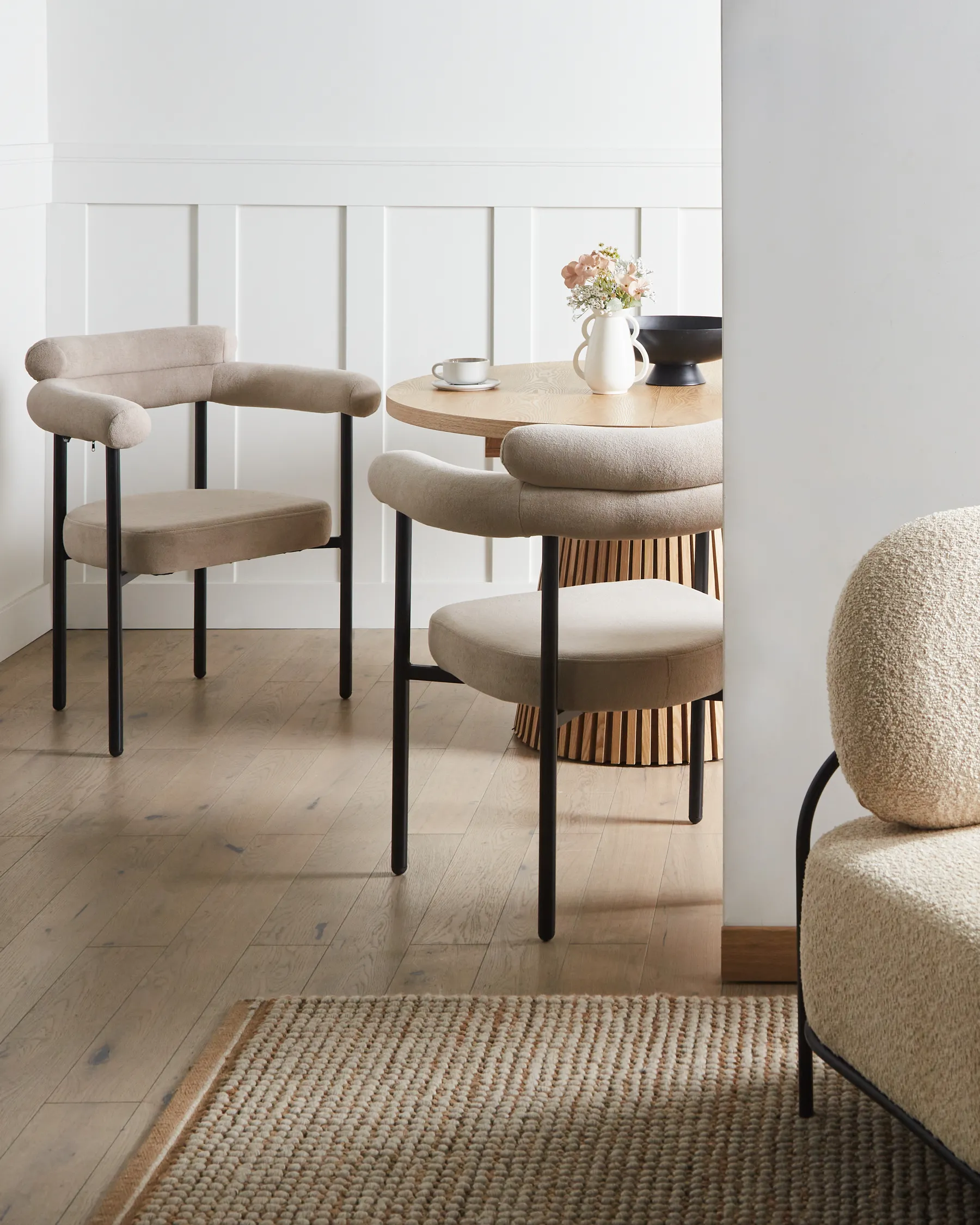 Set of 2 Dining Chairs LYNEY Fabric Beige_992768