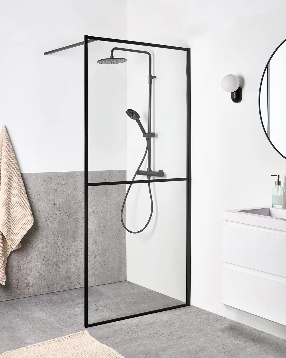 Shower Screen ACULEO 900 x 1950 mm Black