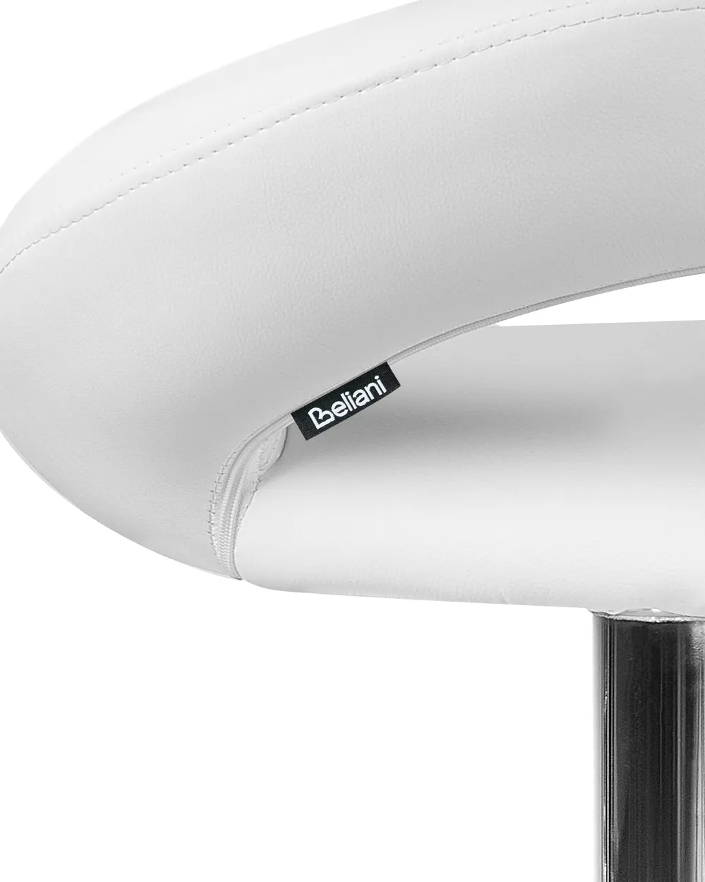 Set of 2 Bar Chairs PEORIA Swivel Faux Leather White_1014053