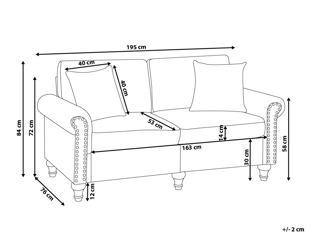 Sofa 3 Seater GINNERUP Fabric Light Beige_894772