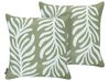 Set of 2 Outdoor Cushions ALISMA Plant Pattern 45 x 45 cm Olive Green