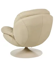 Swivel Armchair NOLVIK Faux Leather Beige_1120106