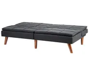 Sofa Bed 3 Seater RONNE Fabric Black_912327