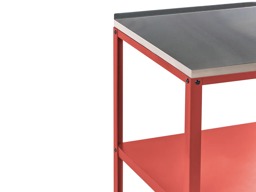 2 Piece Outdoor Kitchen Set with Sink VILAMA Red Metal_1052272