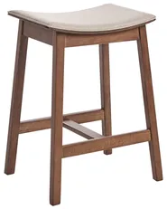 Set of 2 Bar Stools DIXON Wood Dark Brown/ Beige_949292