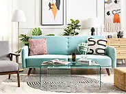 Sofa Bed 3 Seater SENJA Velvet Light Blue_1179881