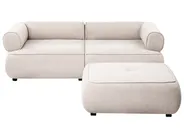 Soffa 3-sits SALLA med fotpall Bouclé Beige_1058120