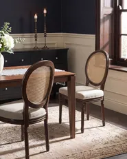 Tuolisetti 2 kpl NIVLOC Puu Tummanruskea/beige_1095724