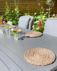 Garden Dining Set 6 Seater CASCAIS with Cushions PE Rattan Grey_980021