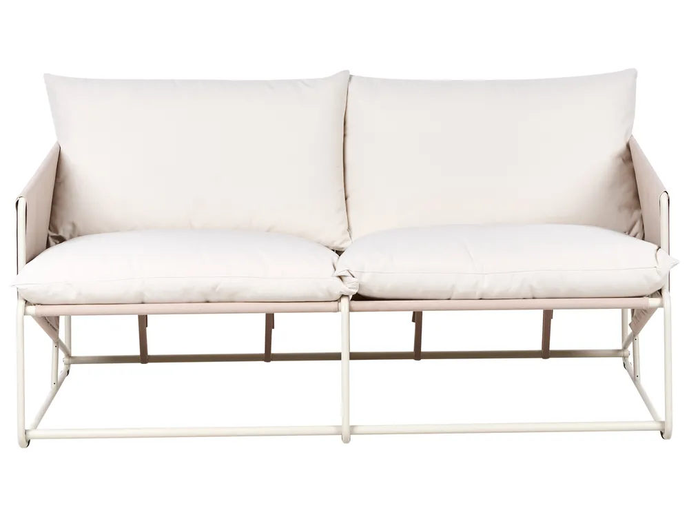 Garden Sofa Set 3 Seater PONTE Metal Light Beige_1013367