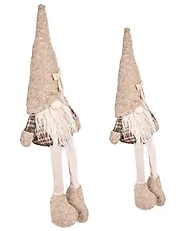 Joulukoristesetti 2 kpl ILOMANTSI 35/38 cm Tonttu Beige_1174041