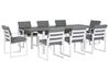 Garden Dining Set 8 Seater PANCOLE with Cushions Metal Grey
