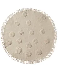 Kids Rug WAHAR Beige ø 140 cm Cotton_903826
