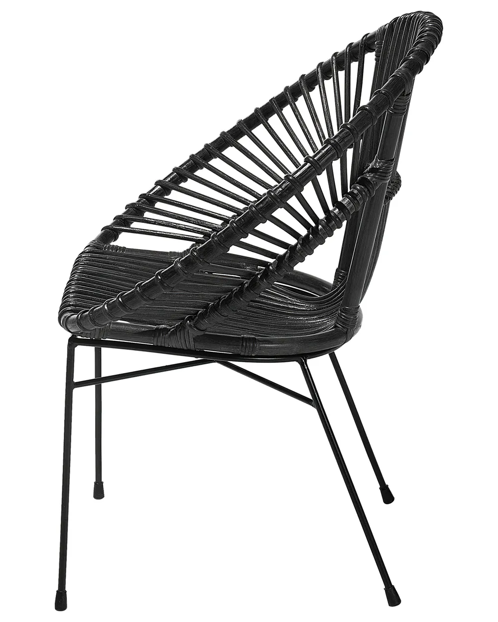 Dining Chair SARITA Rattan Black_734872