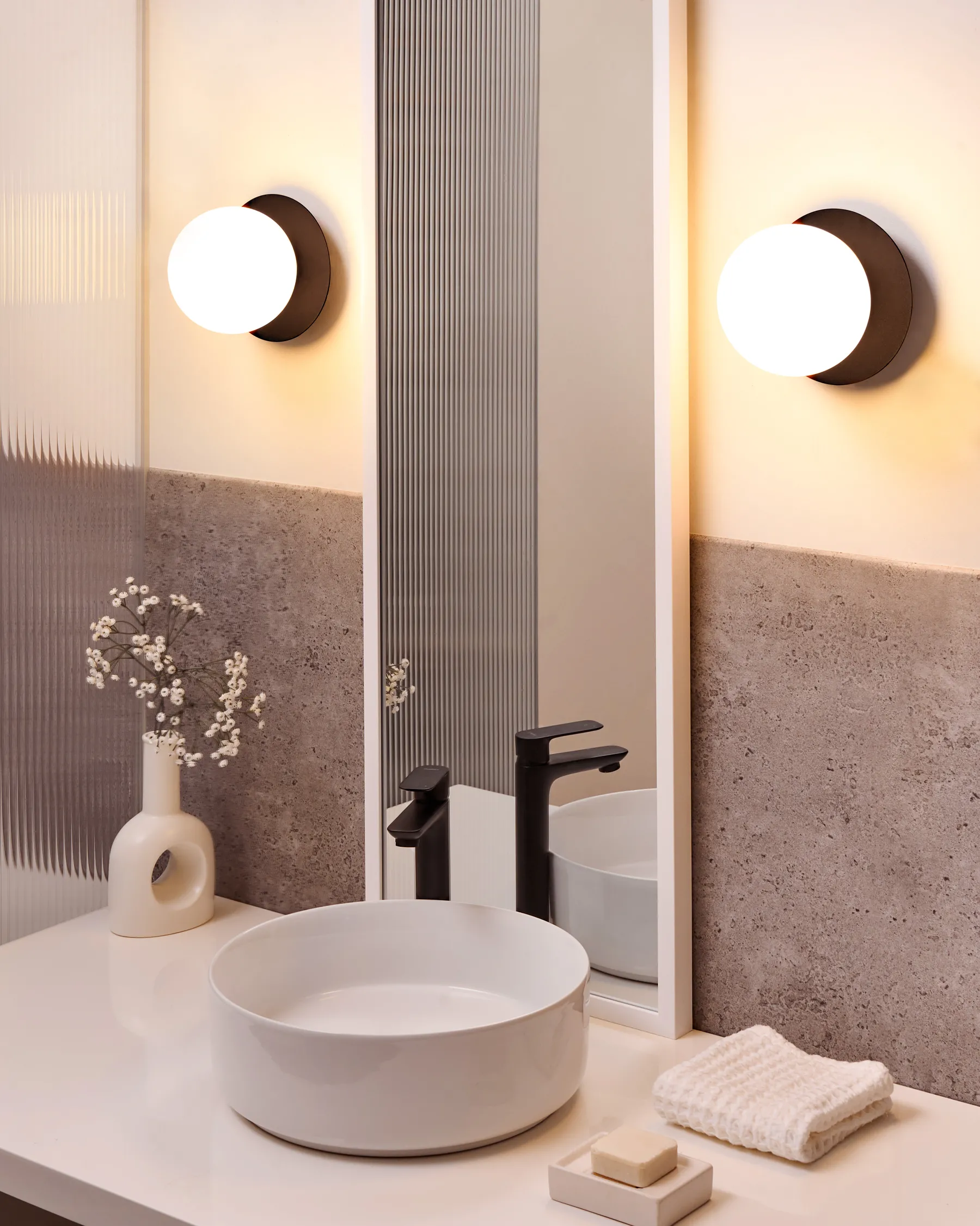 Set of 2 Wall Lamps BOUBLE Metal Black_1009120
