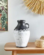 Decorative Vase MASSALIA 33 cm Ceramic White_850303