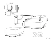 Modular Corner Sofa 2 Seater ARDAL with Ottoman Corduroy Light Brown Left Hand_940762