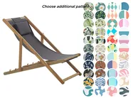 Folding Deck Chair AVELLINO with Replacement Fabrics Acacia Wood Dark Brown_860143