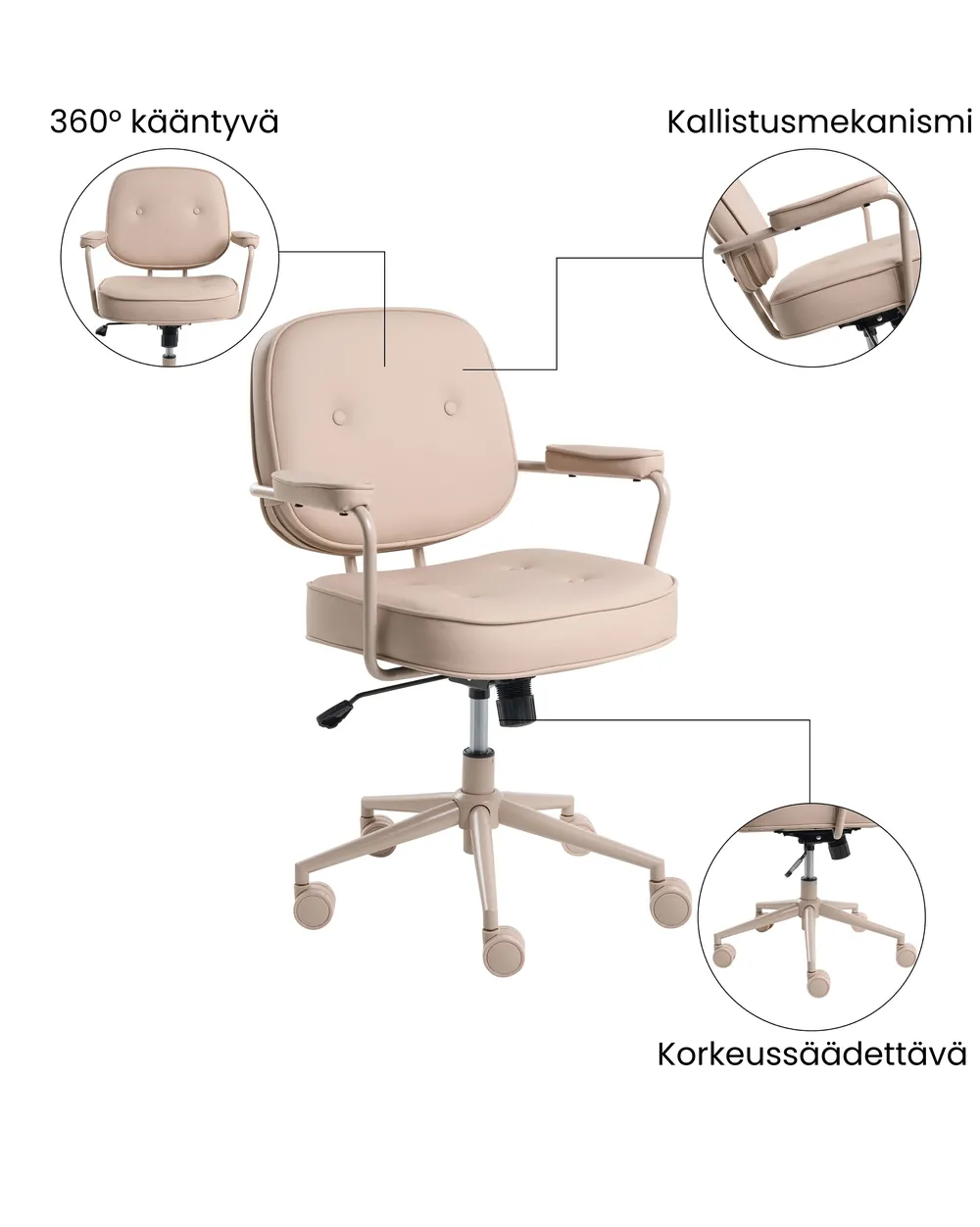 Työtuoli PARAMUS Keinonahka Hiekanbeige_1072367