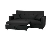 Sofa Bed 3 Seater GLOMMA Fabric Black_717999