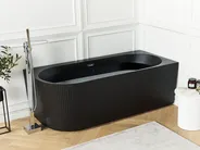 Corner Bath GOCTA 1700 x 800 mm Black Left Hand_879120